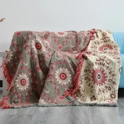 Japanese Cotton Double-sided Sofa Cover Throw Blanket For Bed Towel Cover Four Seasons General Quilt Bed Sheet Travel Blanket